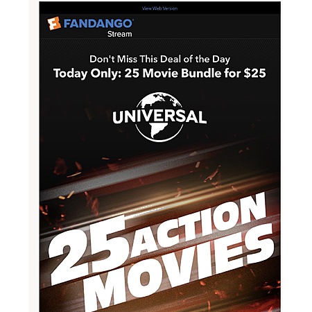25 Universal Studios Digital Action movies