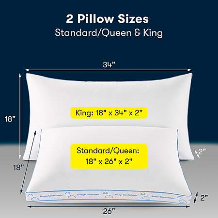 Sertapedic Balanced Support Bed Pillow, Standard/Queen