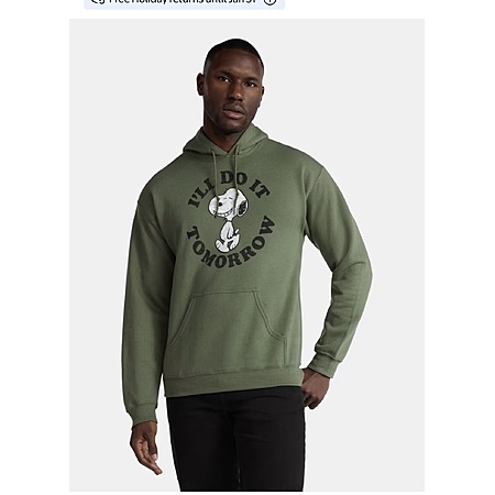 Snoopy Tomorrow Men's & Big Men's Graphic Hooded Sweatshirt with Long Sleeves, Sizes S-3XL
