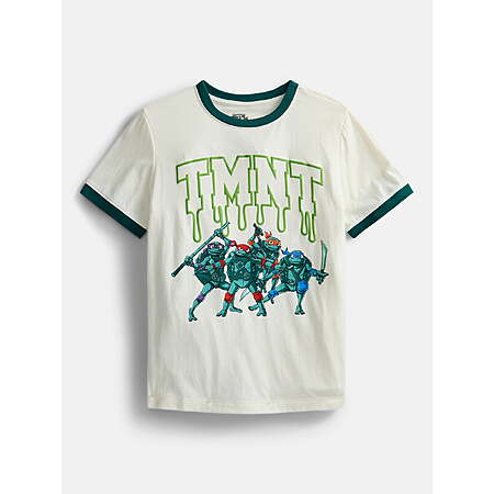 Nickelodeon Teenage Mutant Ninja Turtles Ringer T-shirt with Puff Ink