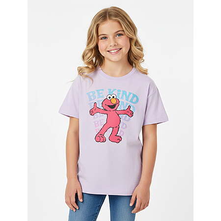 Sesame Street Girls' Elmo Graphic Tee with Short Sleeves