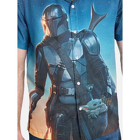 The Mandalorian Men's Mando Landscape Graphic Button-Up Shirt
