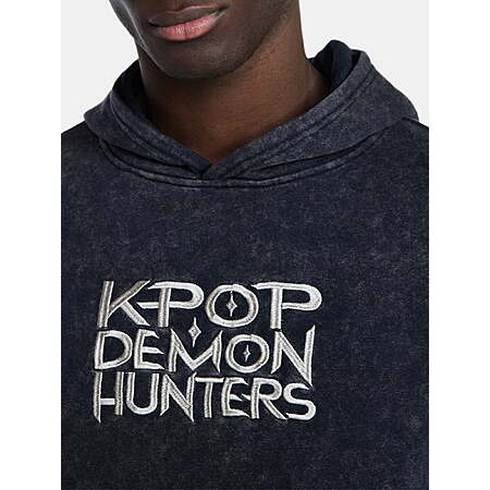K-Pop Demon Hunters, Men's & Big Men's Graphic Hoodie with Overshoulder Print, Sizes 2X-5X