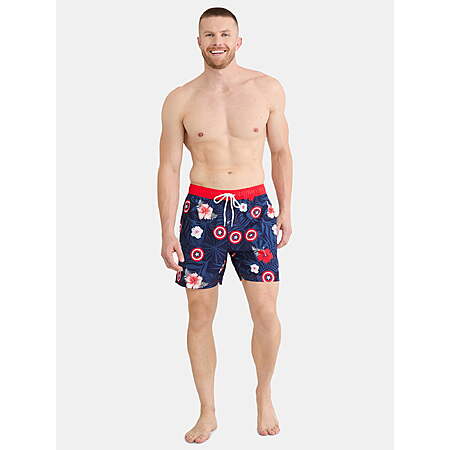 License Men’s Graphic Swim Shorts: Spider-Man Shrek Jaws Simpsons ...