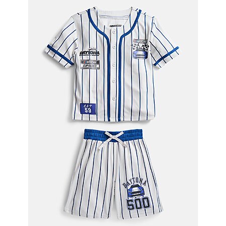 NASCAR Boys Baseball Jersey and Matching Shorts Set, 2-Piece