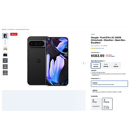 Google Pixel 9 Pro XL - Open Box for $583.99