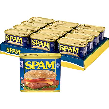 SPAM Classic 12 oz (Pack of 12) $18.64 (about $1.55 per can) after with S&S Amazon