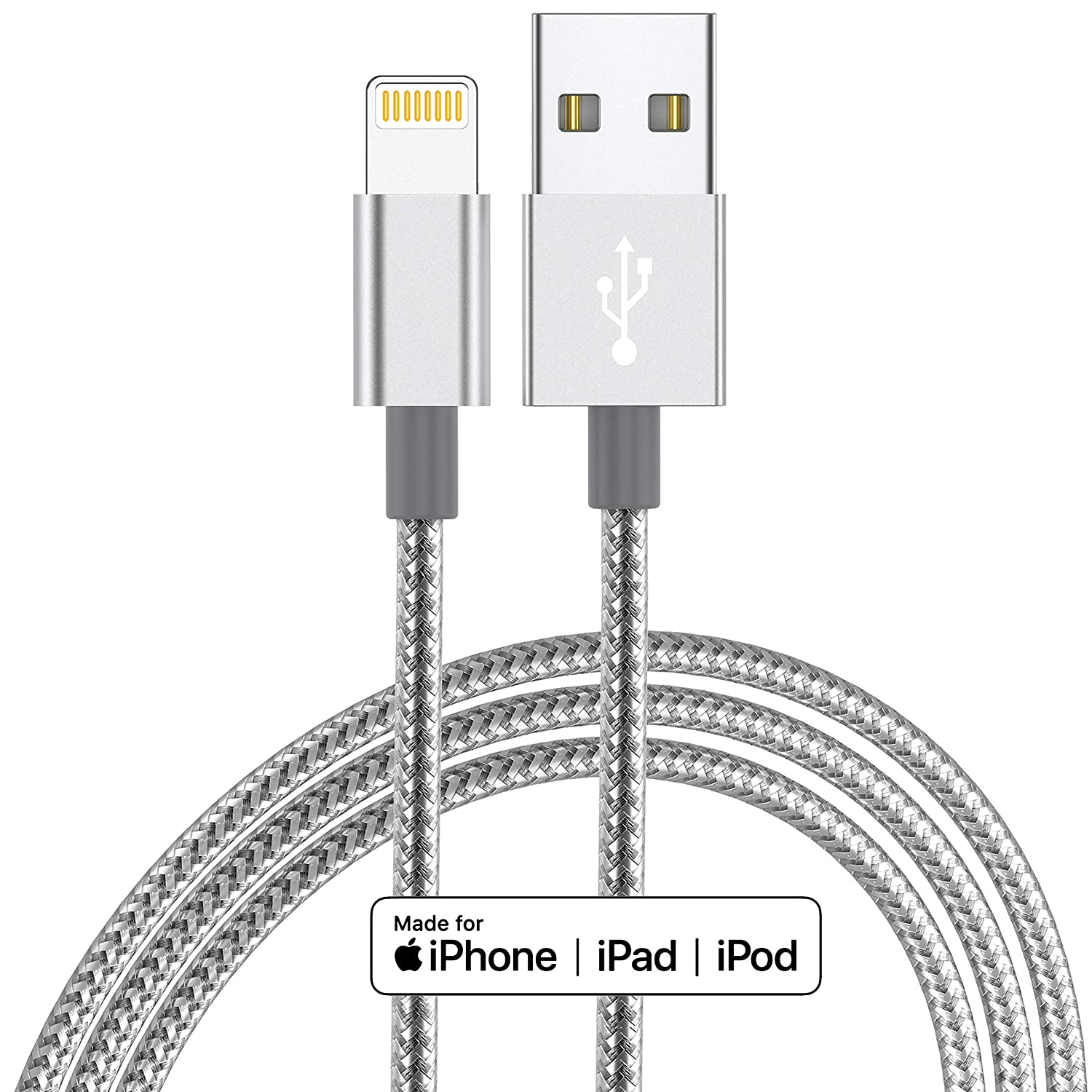 4Pack (10ft 6ft 6ft 3ft) MFi Certified iPhone Lightning Cable $7.99