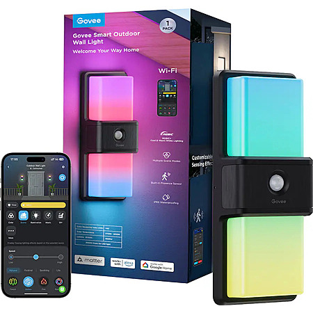 Govee 500-Lumen Wi-Fi Smart LED Outdoor Wall Light (Multi) $41 + Free S&H