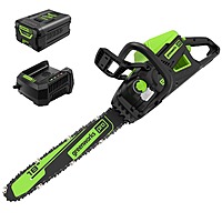 Greenworks 60V 18" Cordless Brushless Chainsaw w/ 5.0Ah Battery & Rapid Charger