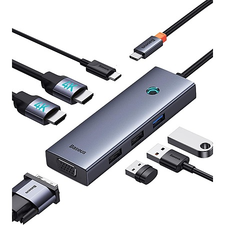 Prime Members: Baseus 7-in-1 USB-C Docking Station w/ 4K HDMI, 100W PD & 3x USB-A $16 + Free Shipping