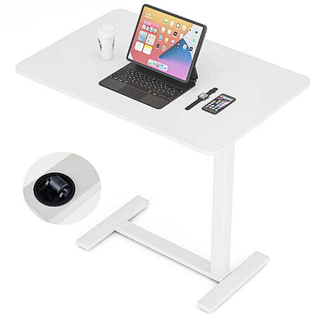 ZUNMOS Mobile Adjustable Height Sit-to-Stand Desk w/ Hidden Casters (White) $36 + Free Shipping