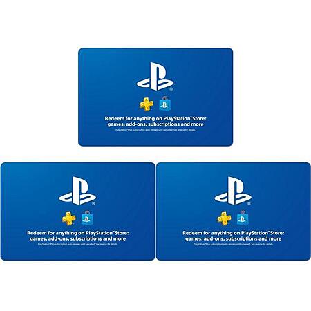 3-Pk $50 Sony PlayStation Store eGift Cards (Email Delivery)