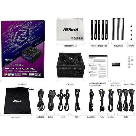 ASRock Phantom Gaming PG-750G 750W 80 PLUS GOLD (ATX3.1 & PCIe5.1) $75