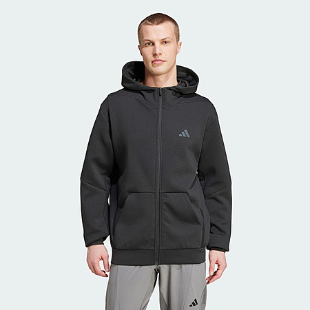 adidas Men's Designed for Training Full-Zip Track Jacket (Black)