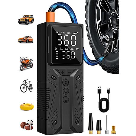 AIRSURE Portable 150PSI Cordless Air Compressor & Tire Inflator $11.39 + Free Shipping w/ Prime or on $35+