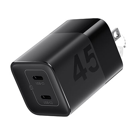 wegear 2-Port up to 45W USB C GaN Wall Charger $9 