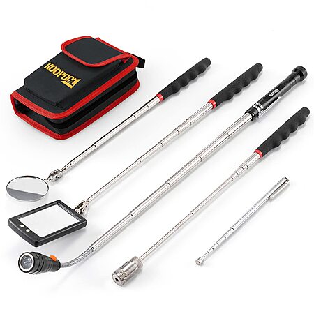 Koopool Telescoping Magnetic Pickup Tool Set w/ Mirror & LED Flashlight (4 colors) From $17.99 + Free Shipping w/ Prime or on $35+