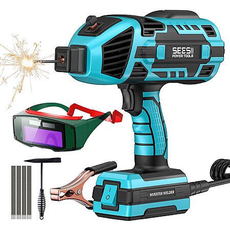 Seesii 110V 120A Portable Electric Welder w/ IGBT Inverter, 20-Welding Rod, Chipping Hammer Chip & Goggles $39.99 + Free Shipping