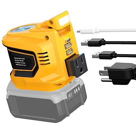 Ecarke 200W Portable Power DC 20V to AC 110V Inverter w/ AC Outlet, 2 USB, Type-C & LED Light $20.99 + Free Shipping w/ Prime or on $35+