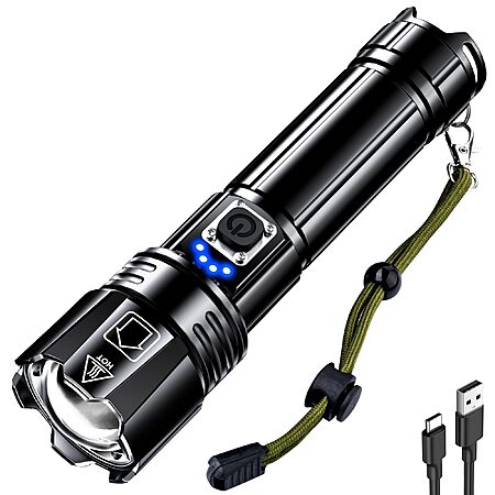 Aknear Rechargeable LED Flashlight w/ USB-C Charging: 1-pack $12.99, 2-pack $19.99 + Free Shipping w/ Prime or on $35+