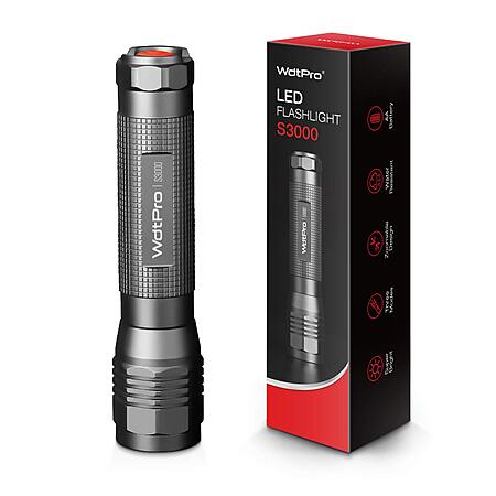 WdtPro S3000 1600-Lumen LED Flashlight (Black) $9.74 + Free Shipping w/ Prime or on $35+