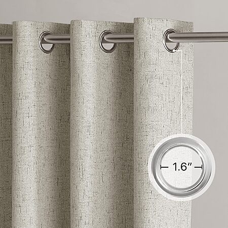 2-Panel 52"x84" Nicetown 100% Blackout Linen Curtains w/ Grommet (Beige) $16.49 + Free Shipping w/ Prime or on $35+