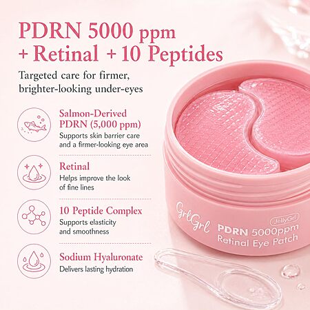 60-Count GrlGrl 5000ppm PDRN Salmon DNA & Retinal Under Eye Patches w/ Collagen & Peptides $6.99 + Free Shipping w/ Prime or on $35+