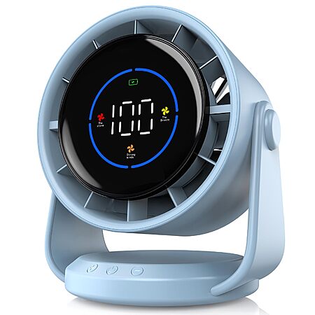 7.5" YOSHENMO 100-Speed Rechargeable Desk Fan w/ 105° Adjustable Tilt & Digital Display (2 colors) $12.97 + Free Shipping w/ Prime or on $35+