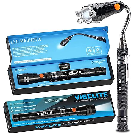 VibeLite Telescoping Magnetic Flashlight w/ Pickup Tool $9.34 + Free Shipping w/ Prime or on $35+