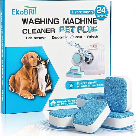 24-Count EKoBRIT Enzyme Washing Machine Cleaning Tablets for Pet Hair $9.99 + Free Shipping w/ Prime or on $35+
