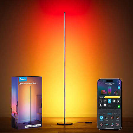 Govee RGBIC Floor Lamp Basic, 1000lm LED Corner Lamp, Black $64