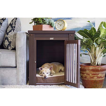 Dog Crate & End Table, Indoor Furniture Style Pet Kennel (Med - Russet Brown) Free Shipping $62