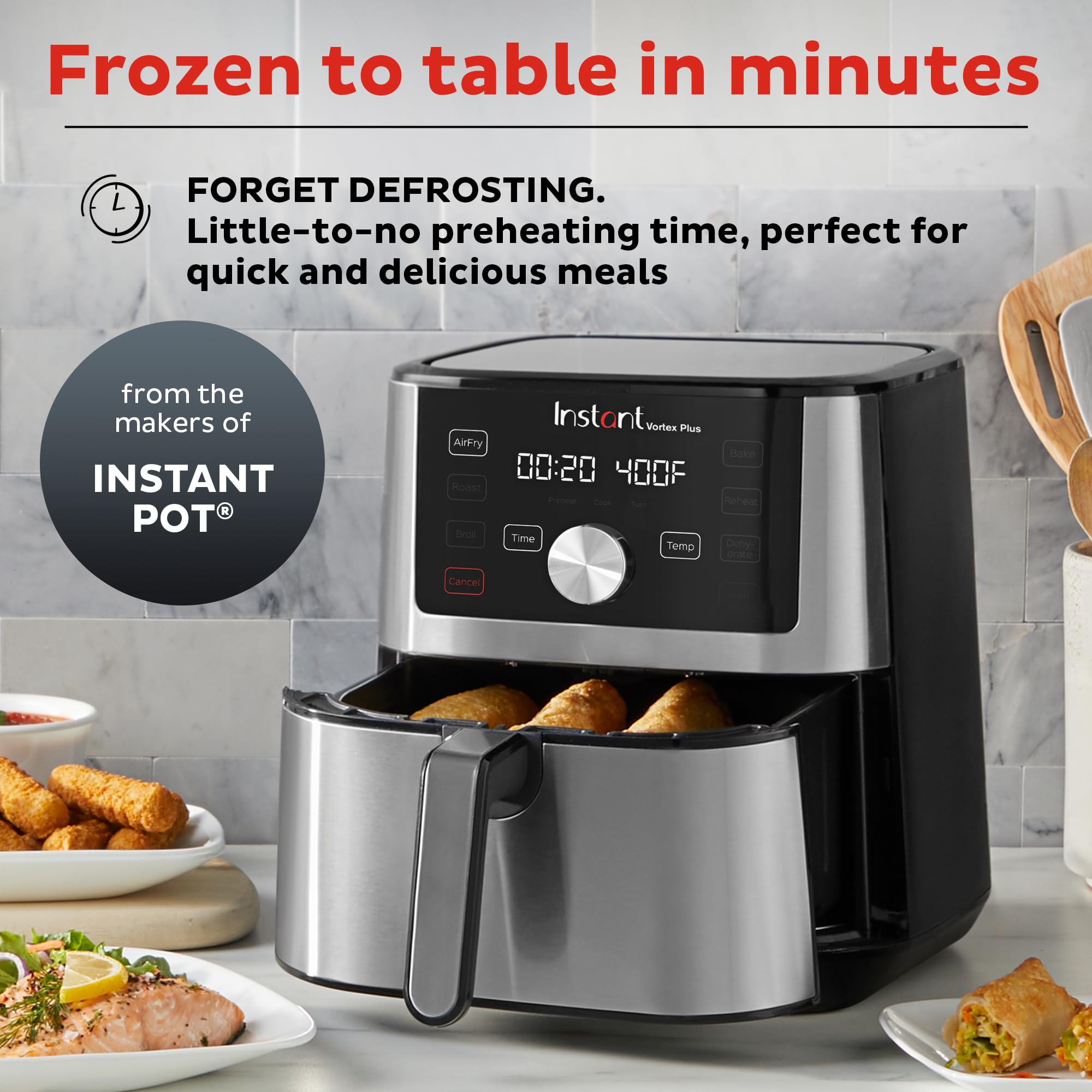 4 Quart Instant Pot Vortex Plus 6 in 1 Stainless Steel Air Fryer 59.99 Free Shipping