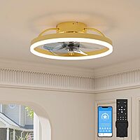 15.7" Volisun Low Profile Bladeless Dimmable Ceiling Light Fan w/ Remote (Gold) $39.99 + Free Shipping