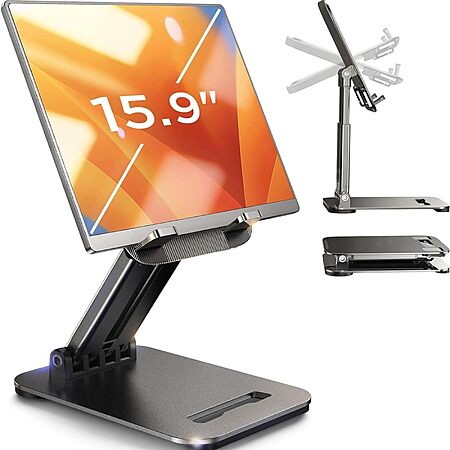 Lisen Foldable iPad Tablet Stand Holder (fits 15.9" tablet) $7.59 + Free Shipping w/ Prime or on $35+