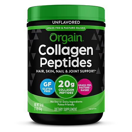 1-lb Orgain Hydrolyzed Collagen Peptides Hair, Skin, Nail & Joint Support Powder (Unflavored) $8.36 w/ S&S + Free Shipping w/ Prime or on $35+