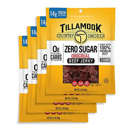 Tillamook Keto Beef Jerky 4-Pack for $13.38