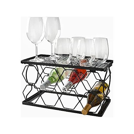 8-Bottle Gourmet Basics by Mikasa Collapsible Stackable Metal Wine Rack ...