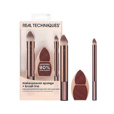 3-Piece Real Techniques Makeupsaver Sponge + Brush Trio Set $7.35 w/ S&S + Free Shipping w/ Prime or on $35+