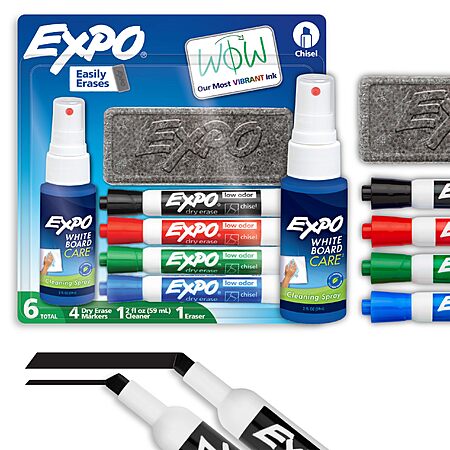 6-Count EXPO Dry Erase Markers Kit (Assorted Colors) $5.92 w/ S&S + Free Shipping w/ Prime or on $35+