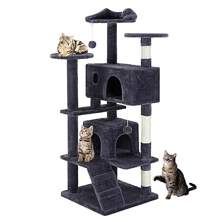 54" DUMOS Indoor Cat Tree Tower (Dark Grey) $37.95 + Free Shipping