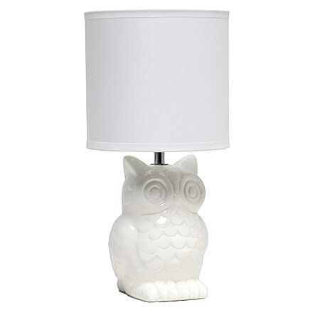 12.8" Simple Designs Contemporary Ceramic Owl Bedside Desk Lamp (Off White) $10.77 + Free Shipping w/ Prime or on $35+