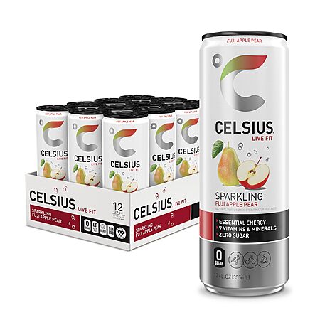 CELSIUS Sparkling Fuji Apple Pear Energy Drink Pack Available for $15 on Slickdeals