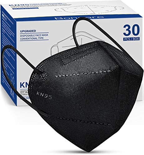 30 PCs KN95 5-Layer Black Face Masks $7.93
