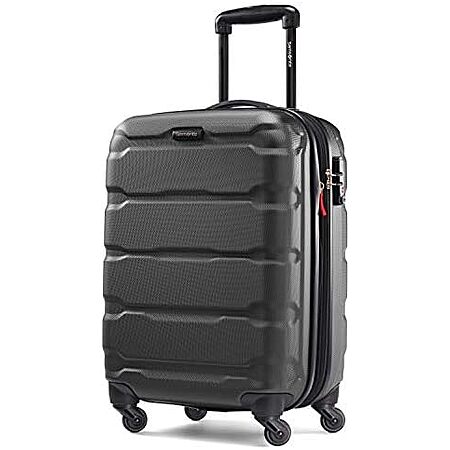 $66.97 + Free Prime Shipping: Samsonite Omni POLYCARBONATE Hardside Expandable Luggage with Spinner Wheels TSA Lock, Black, Carry-On 20-Inch, 10 Yr Warranty