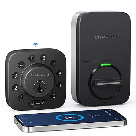 ULTRALOQ U-Bolt WiFi Smart Lock w/ Door Sensor (Black) $75 + Free S&H