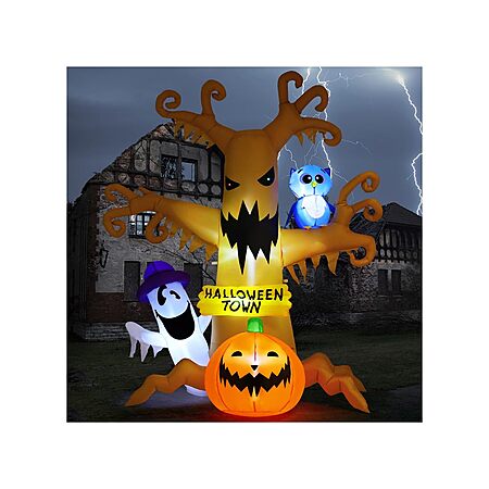8' GOOSH Halloween Inflatable Dead Tree w/ Owl, Ghosts & Pumpkins LED Yard Decoration $29.99 + Free Shipping w/ Prime or on $35+