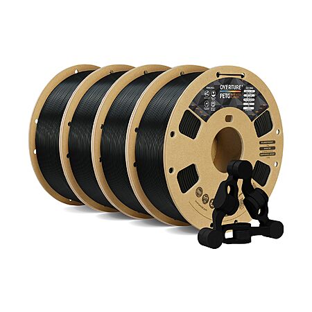 Overture 4KG Black PETG Filament for $35 or YMMV $33.34 with S&S