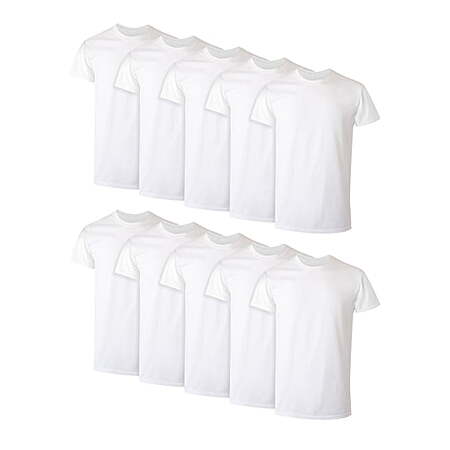 10-Pack Hanes Men's Crew Neck Cotton Tee Undershirts (White, Size: S-3XL) $23.98 + Free Shipping w/ Walmart+ or on $35+
